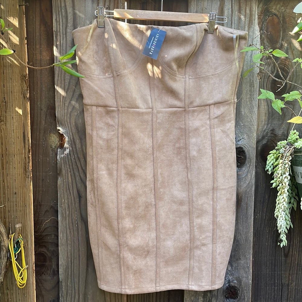 Fashion Nova! NEW! Strapless Nude color dress.